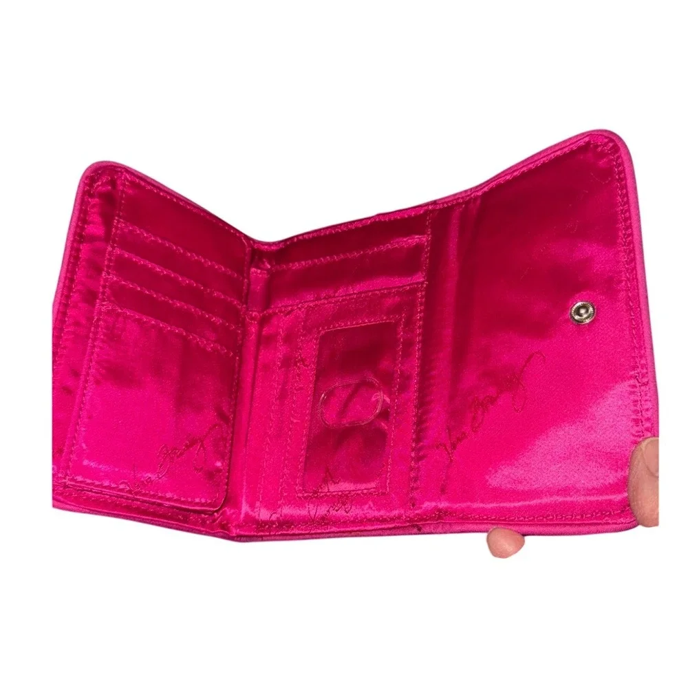 Vera Bradley Wallet Pink Orange‎ Chevron Quilted Trifold Clutch Purse